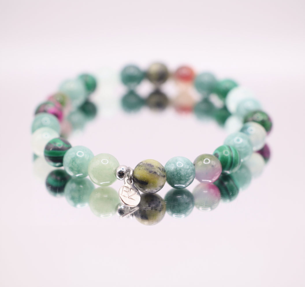 TULUM JUNGLE | Natuursteen armband mix | 8mm | Normal Fit