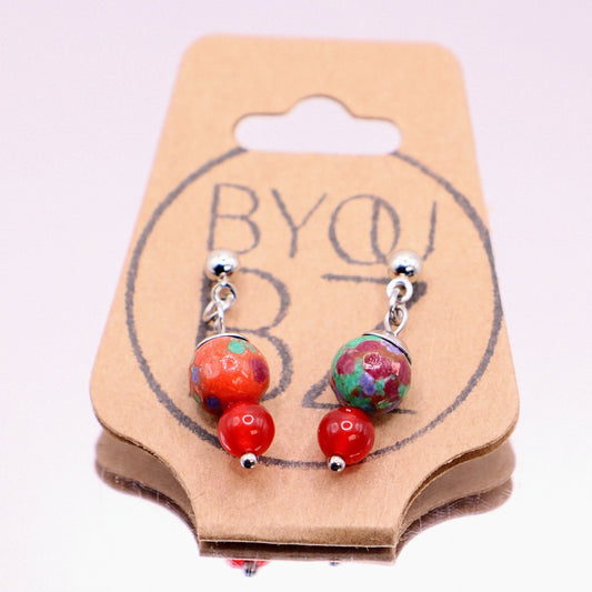 FIESTA MINI | Oorbellen | rood | rvs