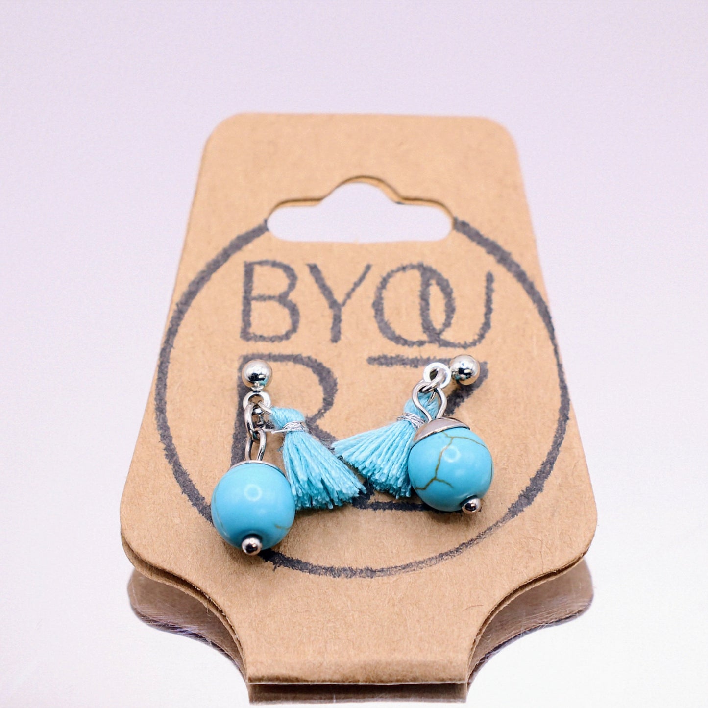 AEGEAN BLUE | Oorbellen | turquoise | blauwe howliet | rvs