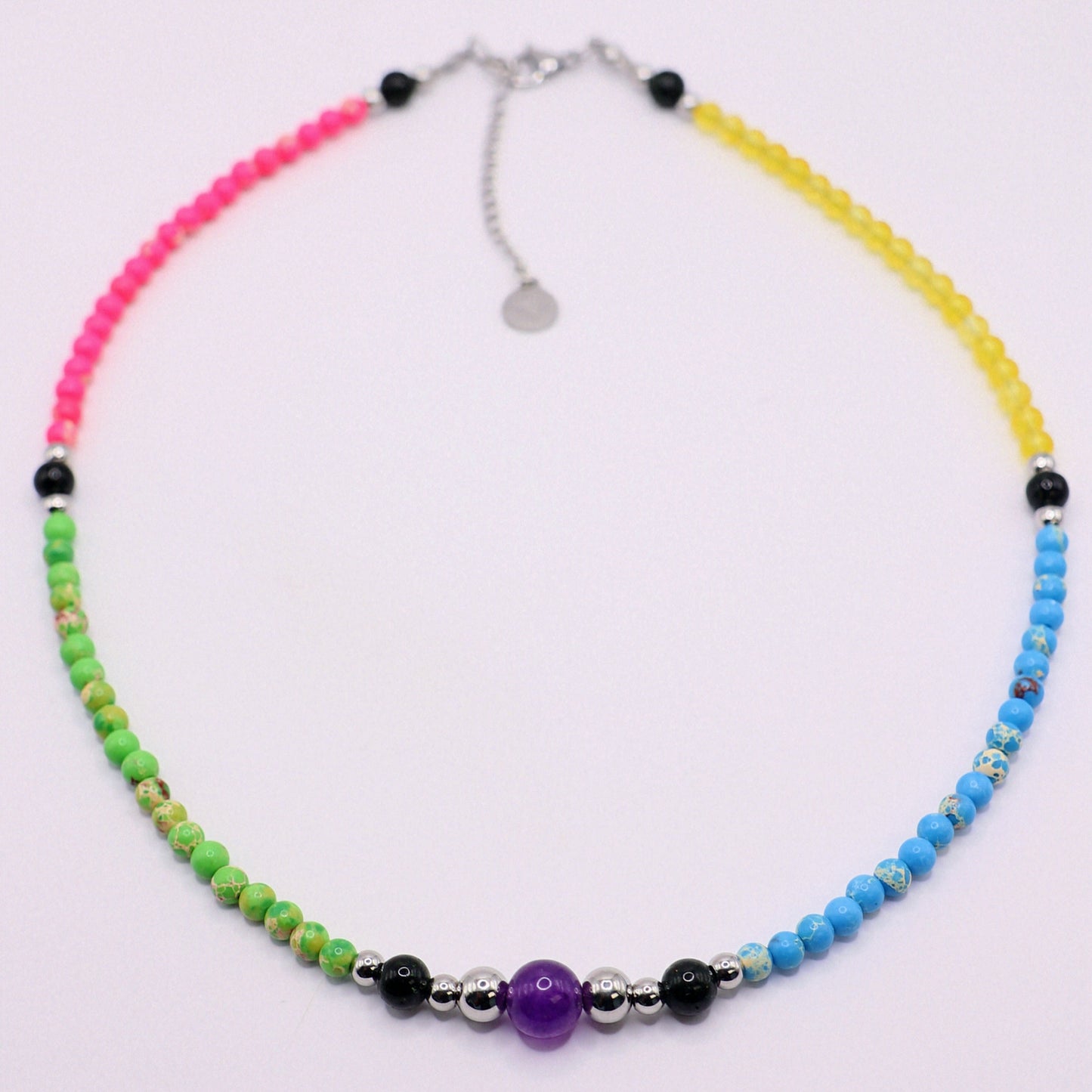 RAINBOW LAKE | Natuursteen ketting mix | 4mm | ca. 40cm