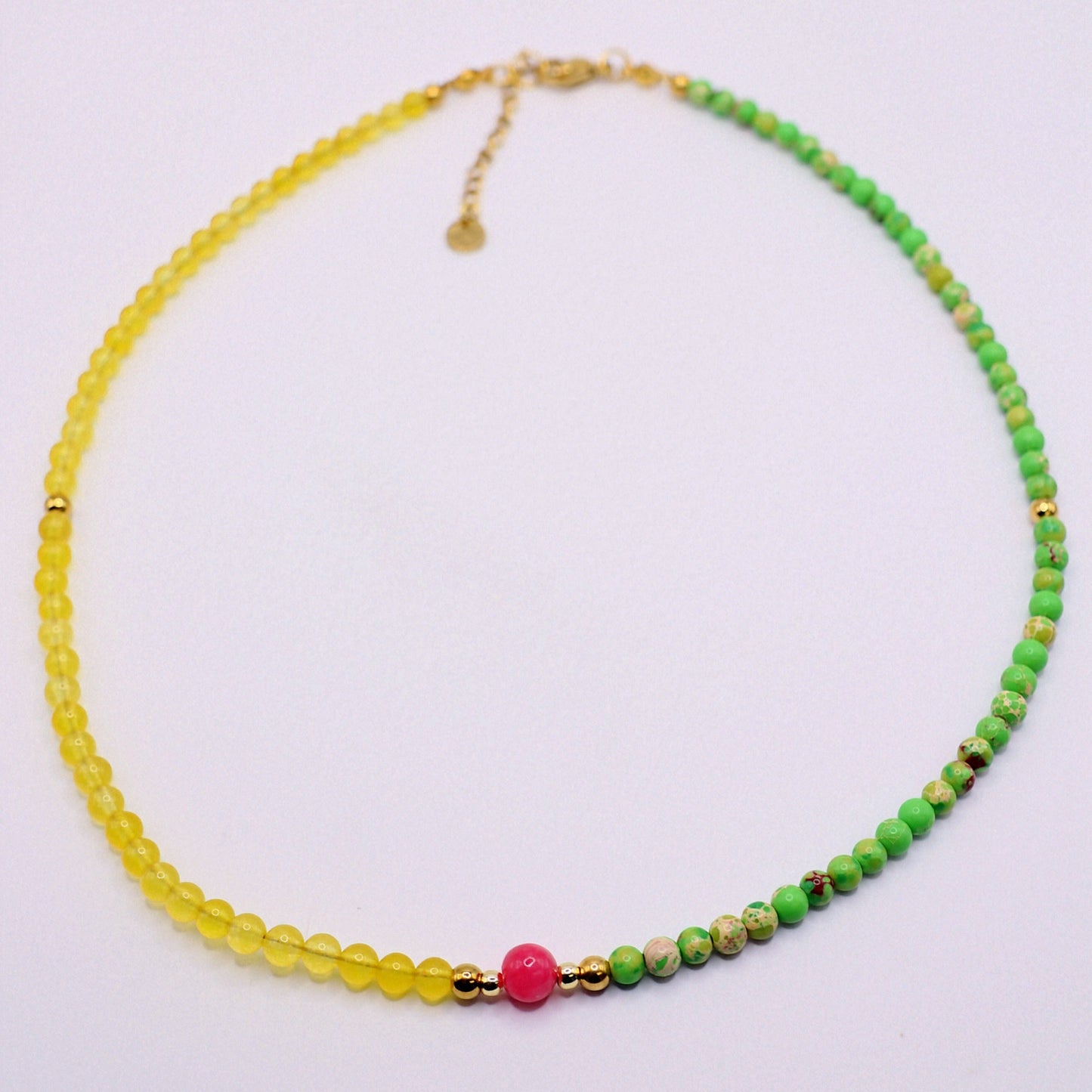 LEMON VALLEY | Natuursteen ketting mix | 4mm | ca. 40cm