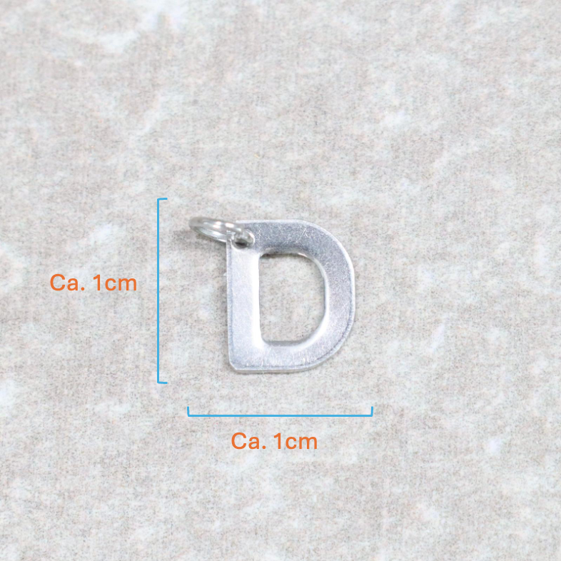 Bedel | Roestvrijstaal | Letter D | Zilver