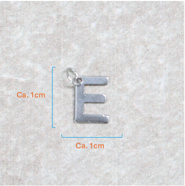 Bedel | Roestvrijstaal | Letter E | Zilver
