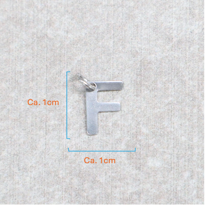 Bedel | Roestvrijstaal | Letter F | Zilver