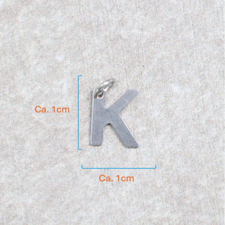 Bedel | Roestvrijstaal | Letter K | Zilver