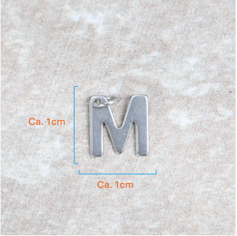 Bedel | Roestvrijstaal | Letter M | Zilver