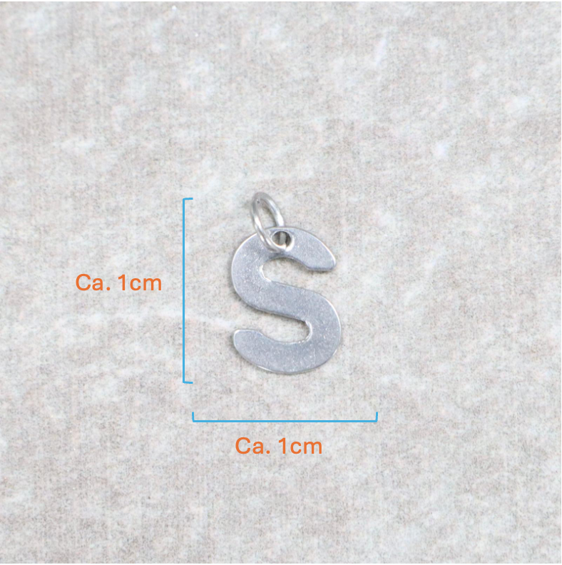 Bedel | Roestvrijstaal | Letter S | Zilver