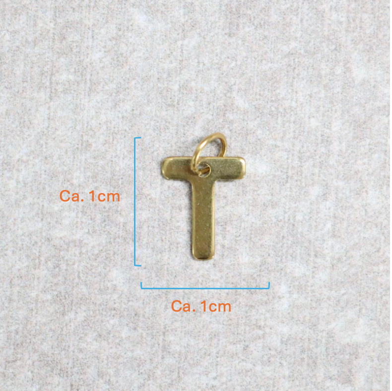 Bedel | Roestvrijstaal | Letter T | Goud