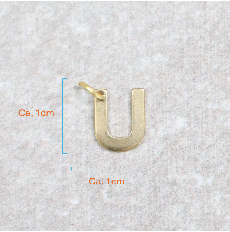 Bedel | Roestvrijstaal | Letter U | Goud