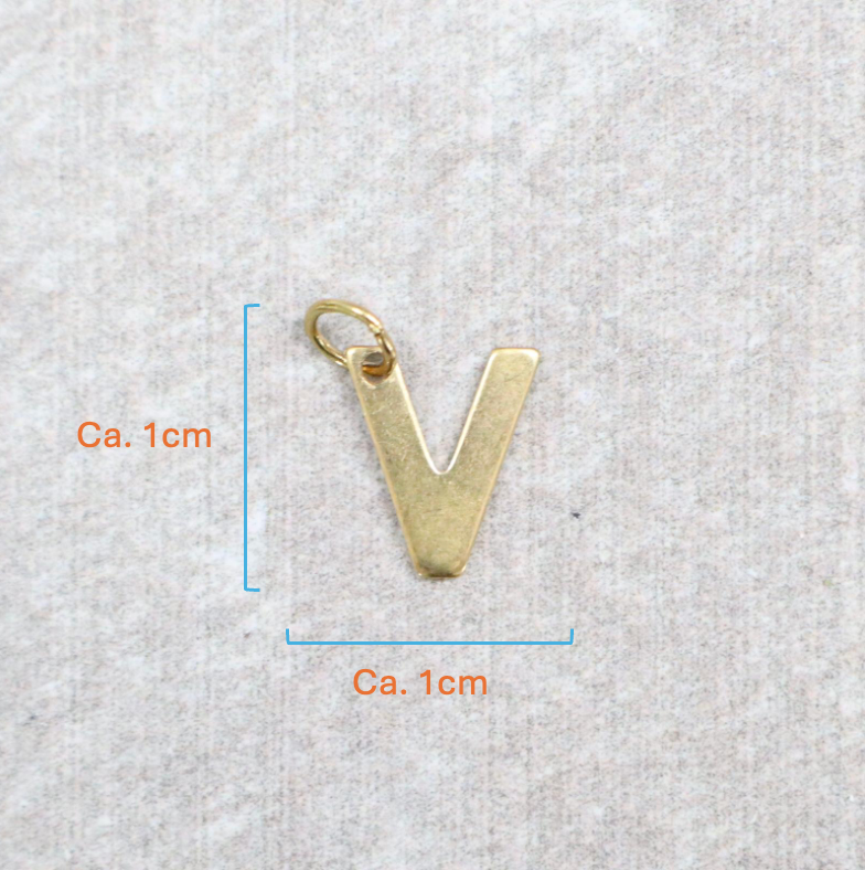 Bedel | Roestvrijstaal | Letter V | Goud