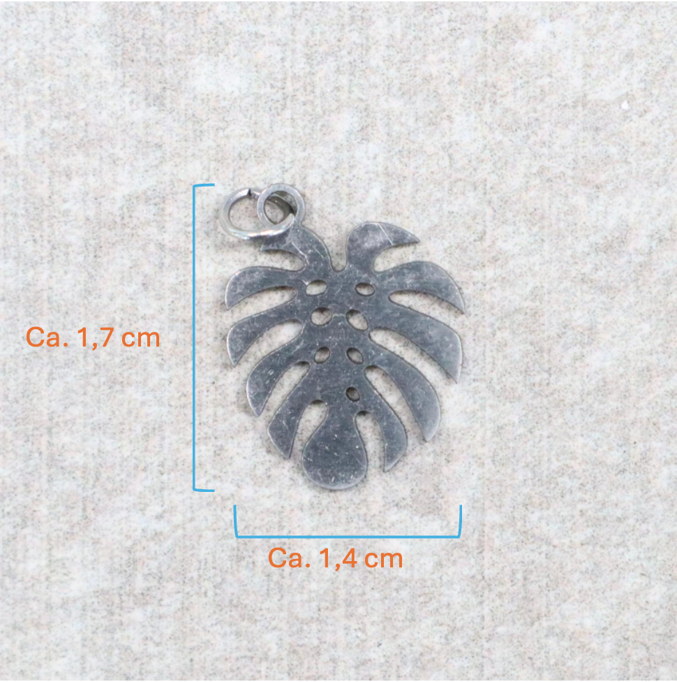 Bedel | Roestvrijstaal | Tropisch blad | Zilver