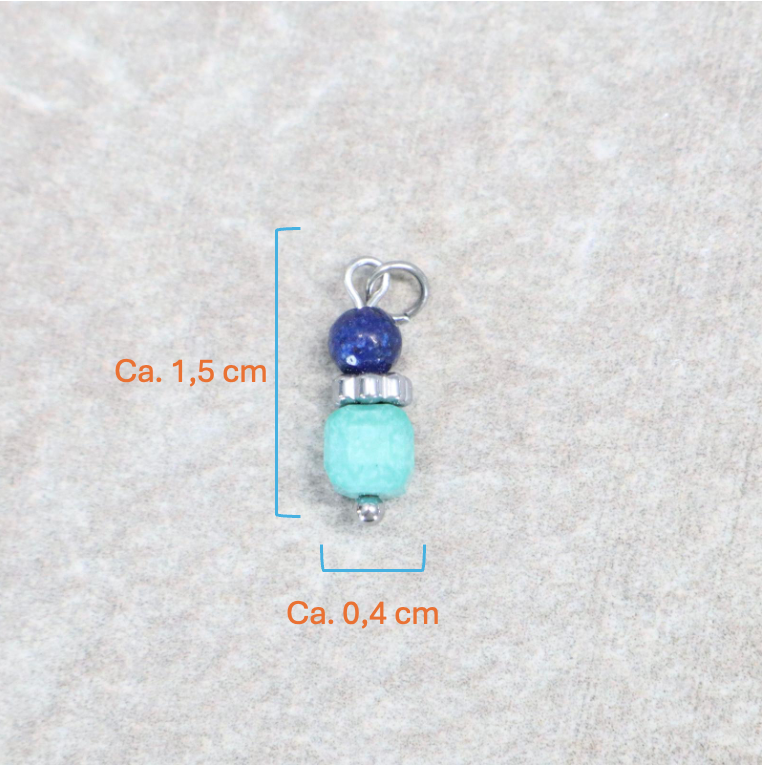 Bedel | Natuursteen | Turquoise duo lapis lazuli | Zilver