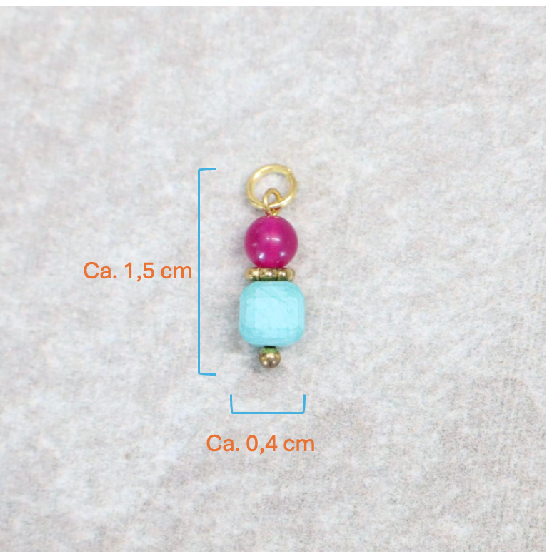 Bedel | Natuursteen | Turquoise duo chalcedoon | Goud