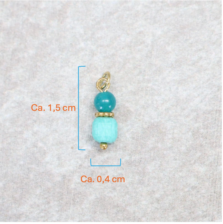 Bedel | Natuursteen | Turquoise duo chalcedoon | Goud