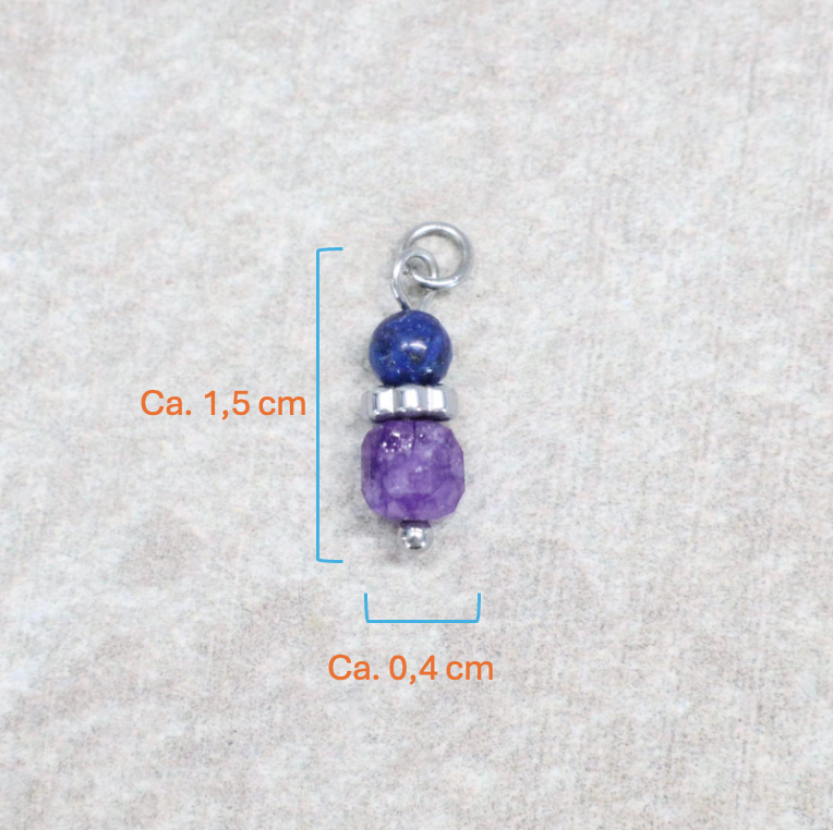 Bedel | Natuursteen | Amethist duo Lapis lazuli | Zilver