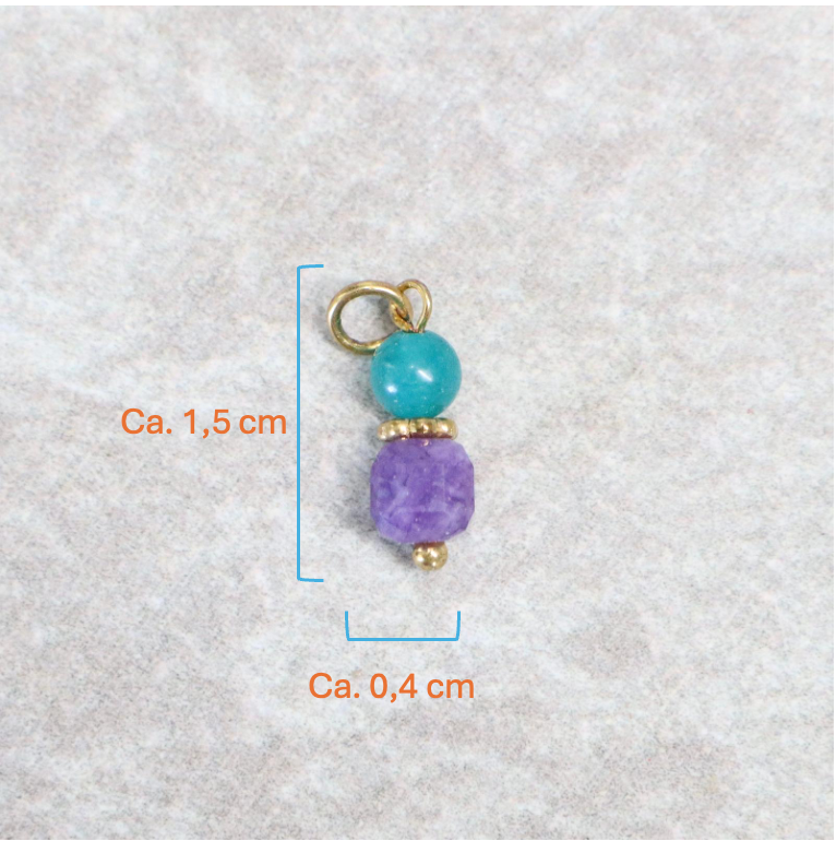 Bedel | Natuursteen | Amethist duo chalcedoon | Goud