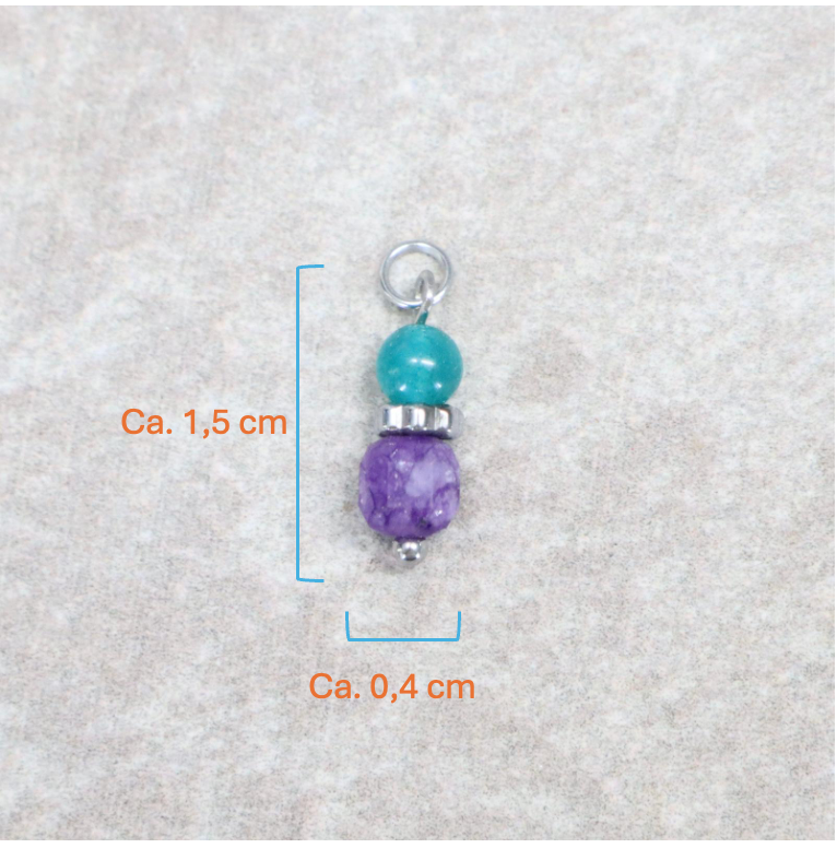 Bedel | Natuursteen | Amethist duo chalcedoon | Zilver