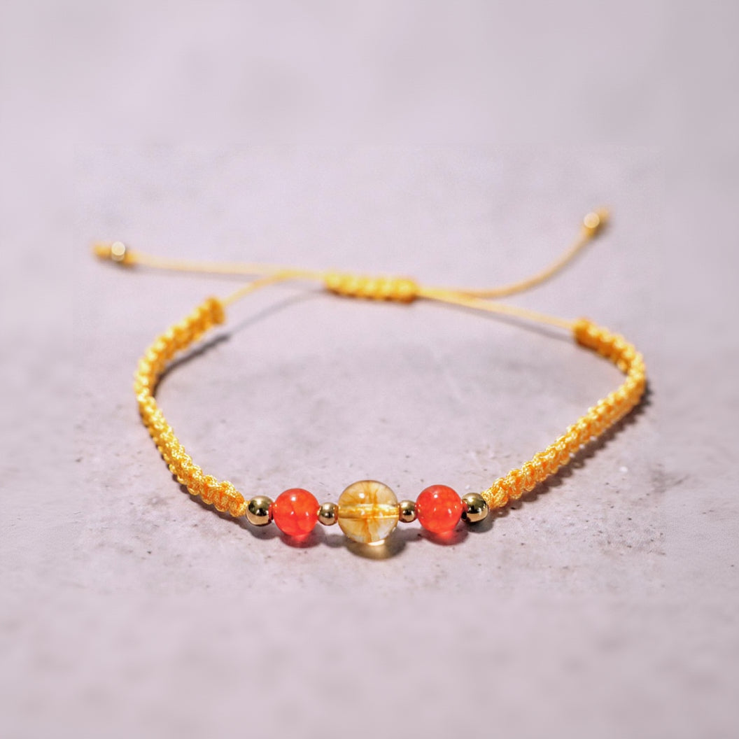 SUNBEAM | Macramé armband | geel | goud