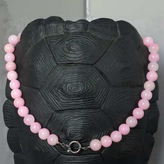 KYOTO PINK | Kwarts natuursteen ketting | 12mm | ca. 50cm