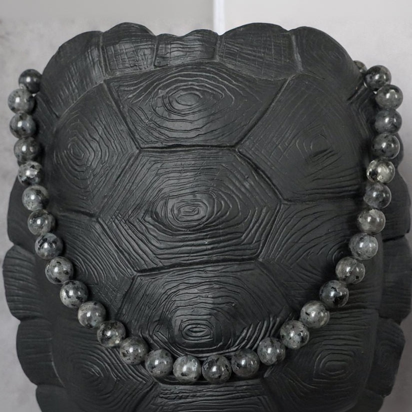 MADEIRA GREY | Larvikiet natuursteen ketting | 12mm | ca. 50cm
