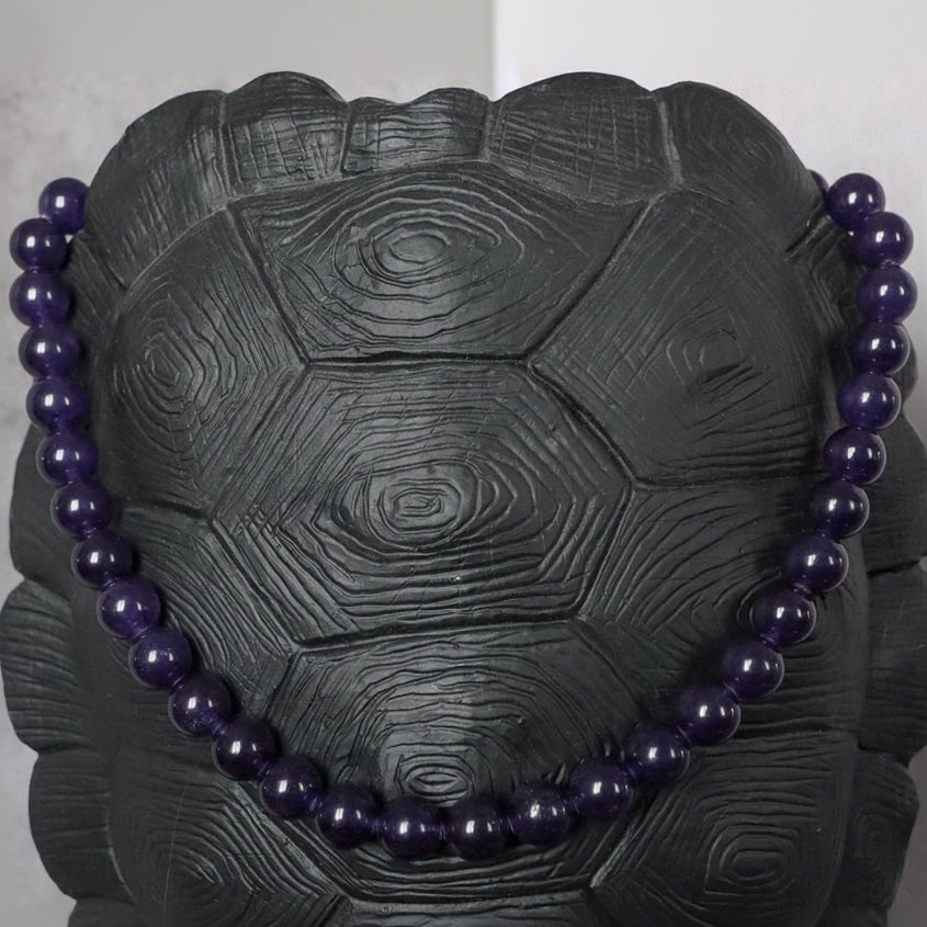 PURPLE ISTANBUL | Chalcedoon natuursteen ketting | 12mm | ca. 50cm
