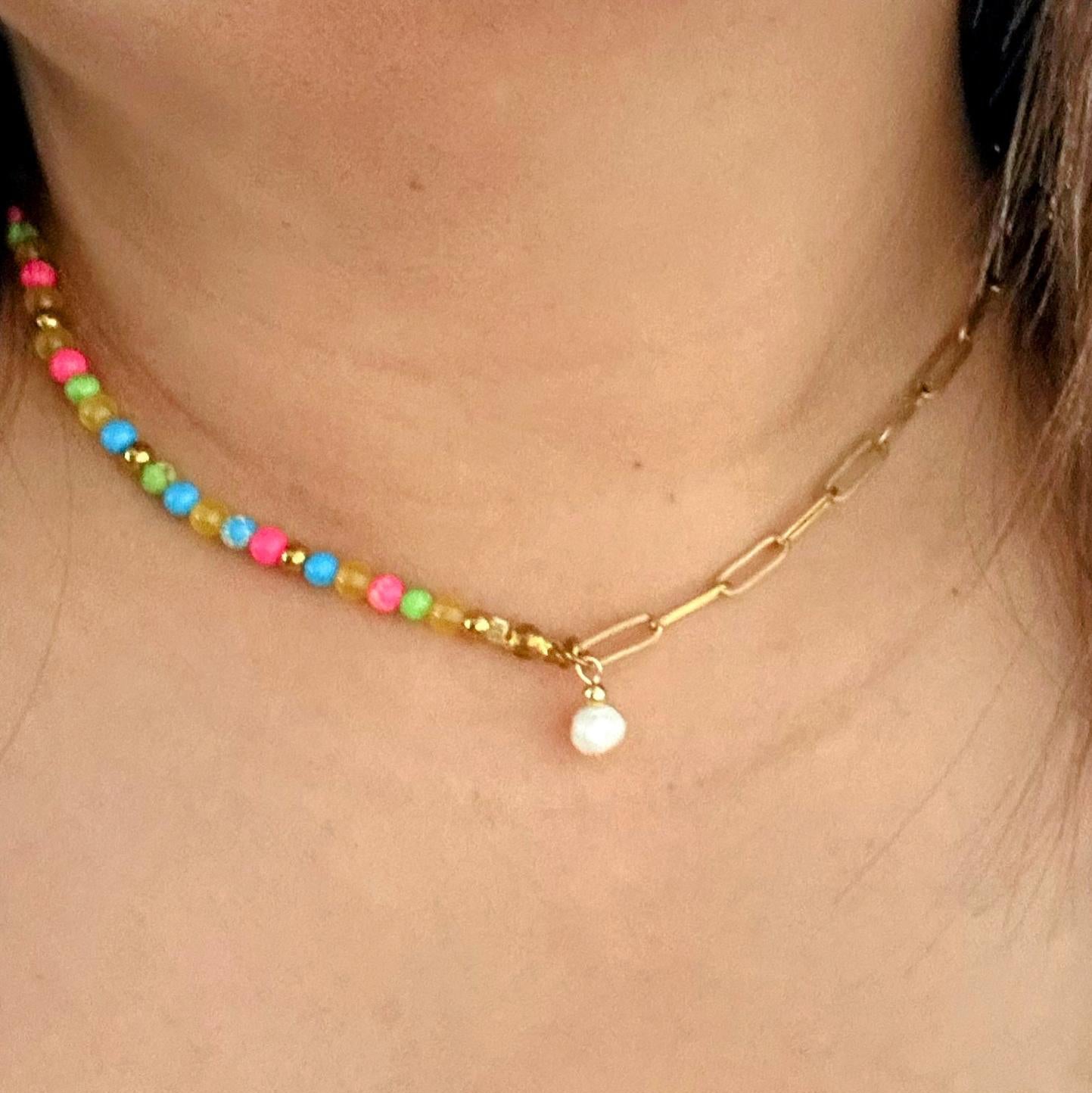 ES VEDRÀ VIBES | Natuursteen ketting mix | 4mm | ca. 40cm