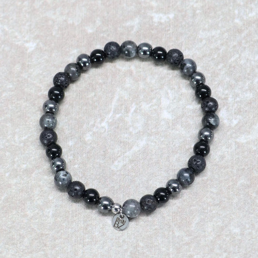 REYKJAVIK NIGHTFALL | Natuursteen armband mix | 6mm | Normal Fit