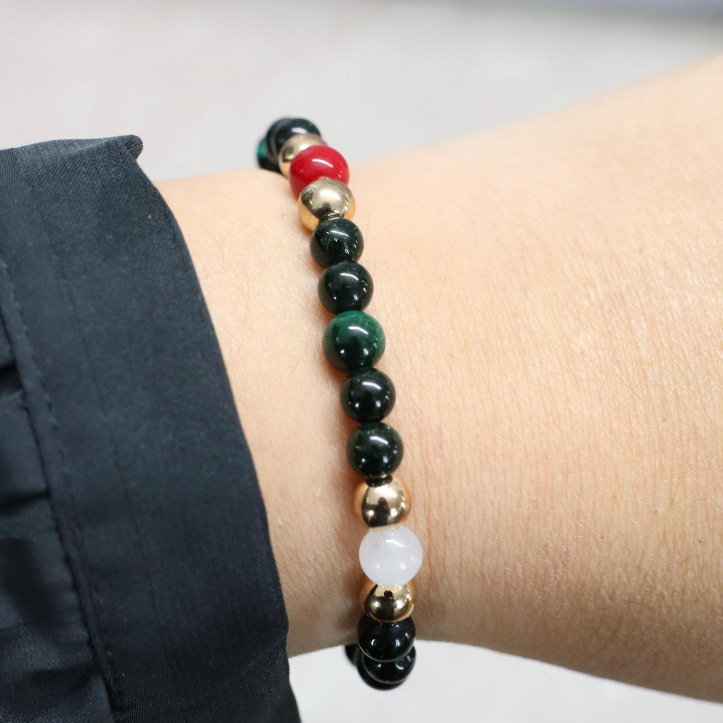 BELIZE VERDE | Natuursteen armband mix | 6mm | Normal Fit