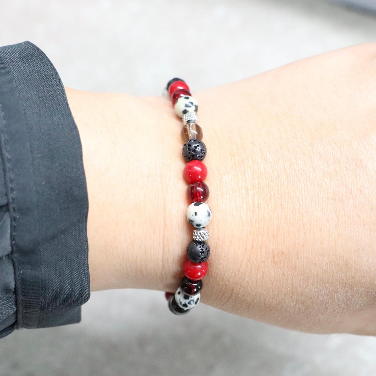 MADRID FIRE NIGHTS | Natuursteen armband mix | 6mm | Normal Fit