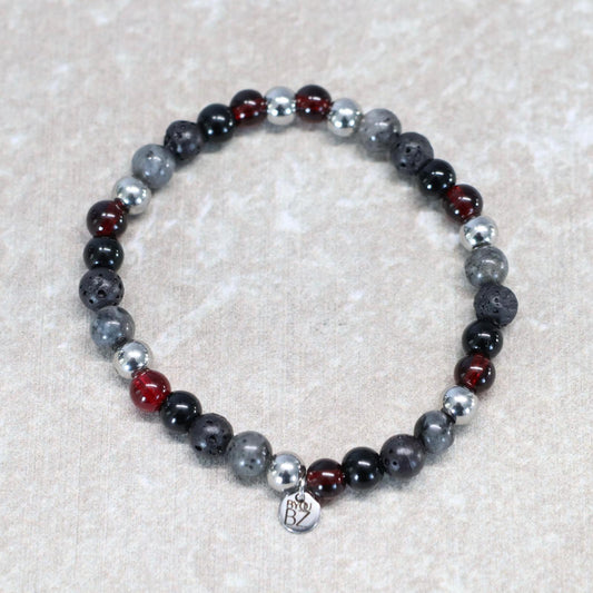 ETNA EMBER | Natuursteen armband mix | 6mm | Normal Fit