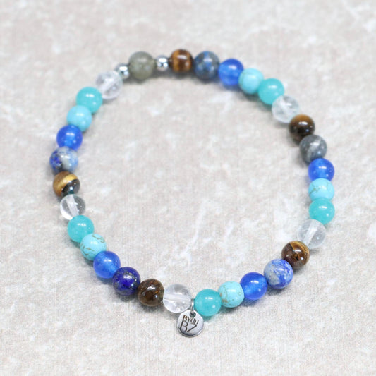 SANTORINI AZURE | Natuursteen armband mix | 6mm | Normal Fit