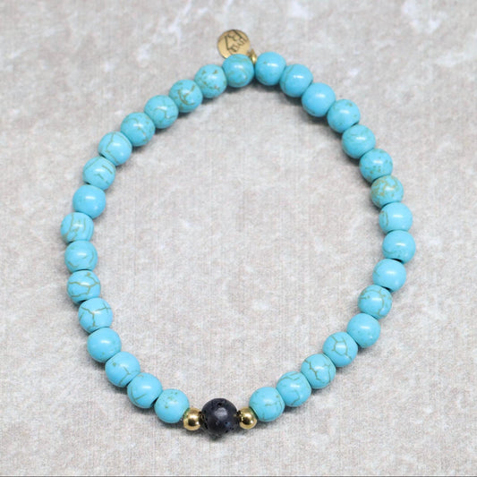 CALM COMINO | Howliet lavasteen armband | 6mm | Normal Fit