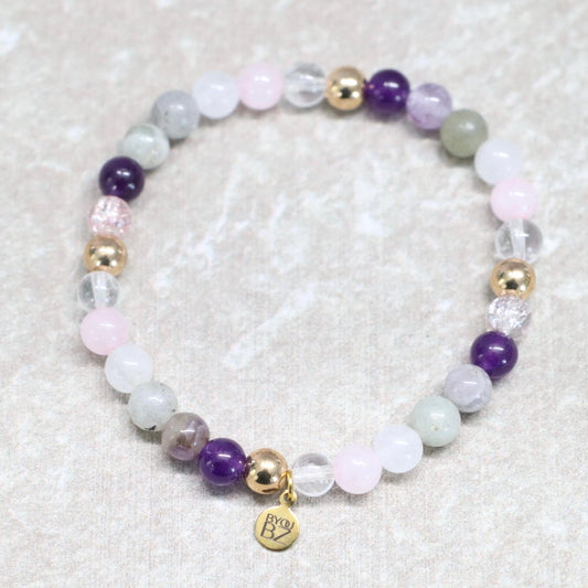 NARA PETALS | Natuursteen armband mix | 6mm | Normal Fit