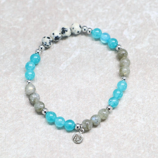 COASTAL SPOTS | Natuursteen armband mix | 6mm | Normal Fit