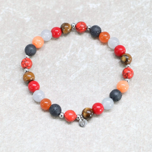 ARIZONA EMBER | Natuursteen armband mix | 8mm | Relaxed Fit