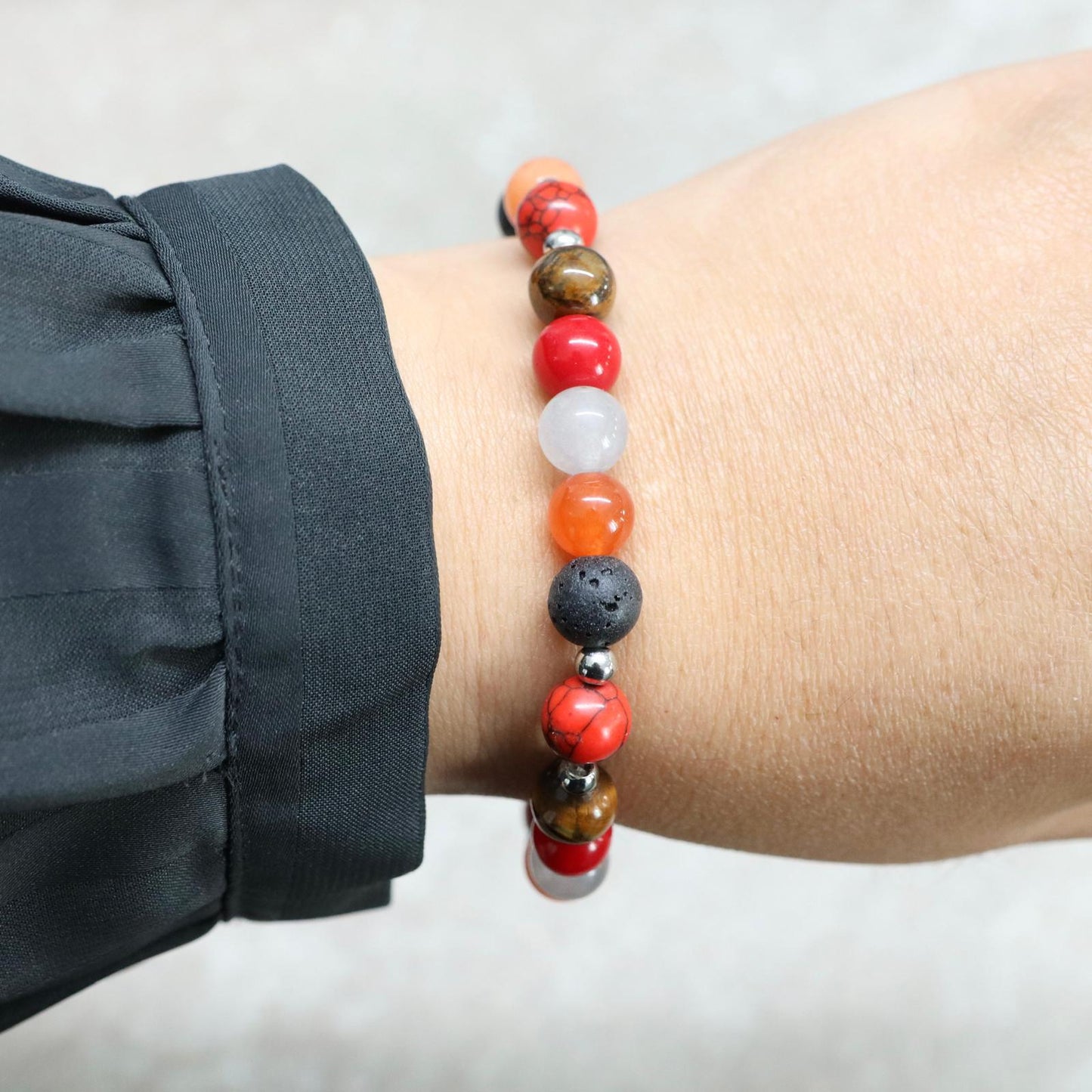 ARIZONA EMBER | Natuursteen armband mix | 8mm | Relaxed Fit