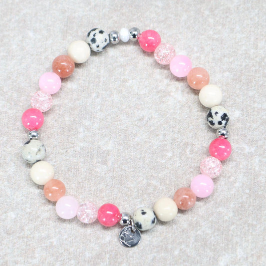 POSITANO FLOWER | Natuursteen armband mix | 6mm | Small Fit