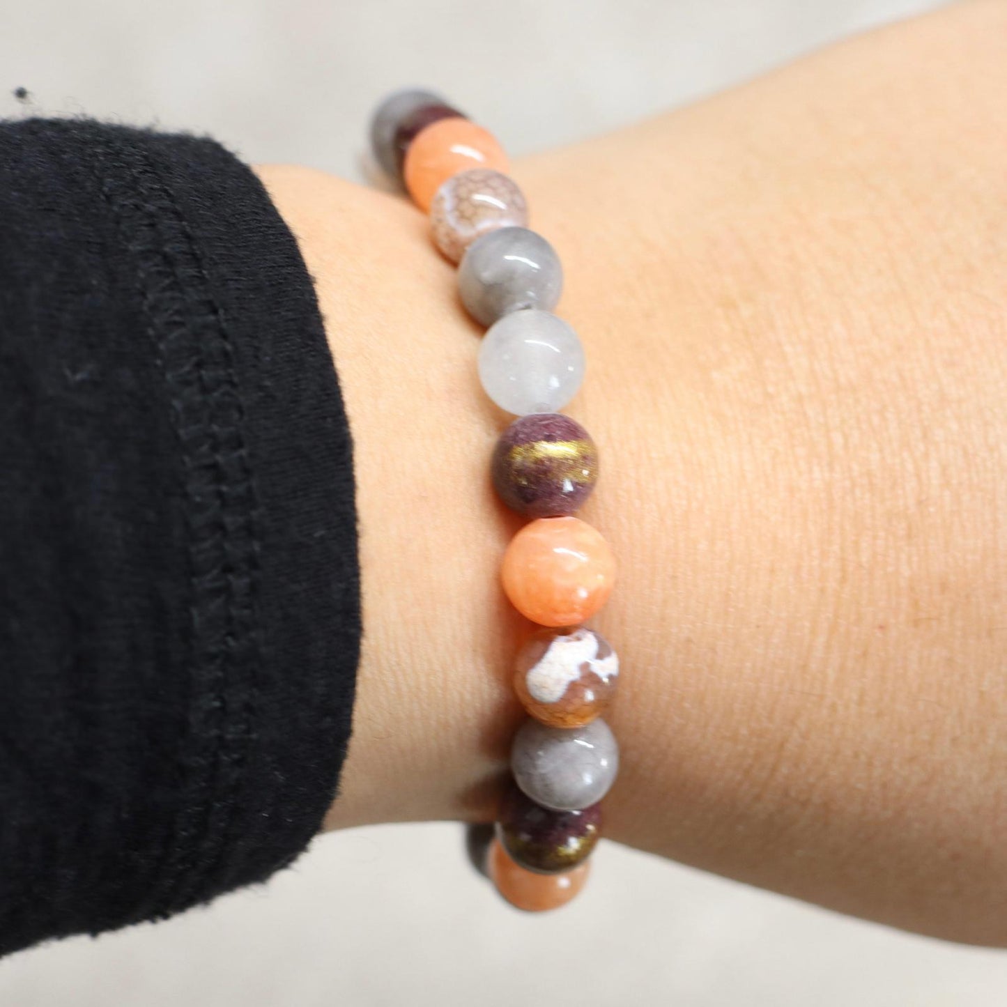 MONTERRICO SUNSET | Natuursteen armband mix | 8mm | Normal Fit