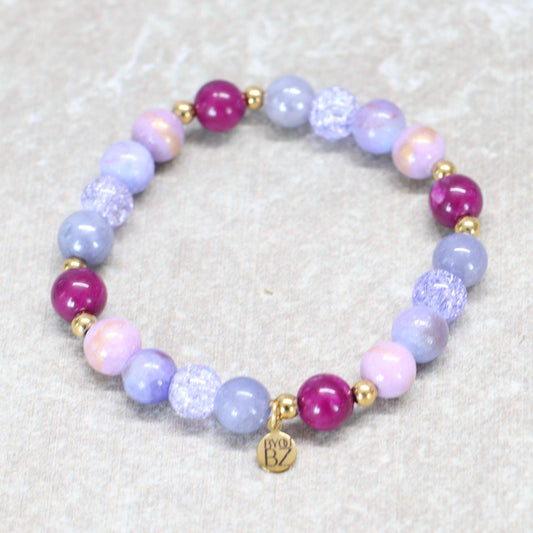 LAVENDER LUSH | Natuursteen armband mix | 8mm | Normal Fit