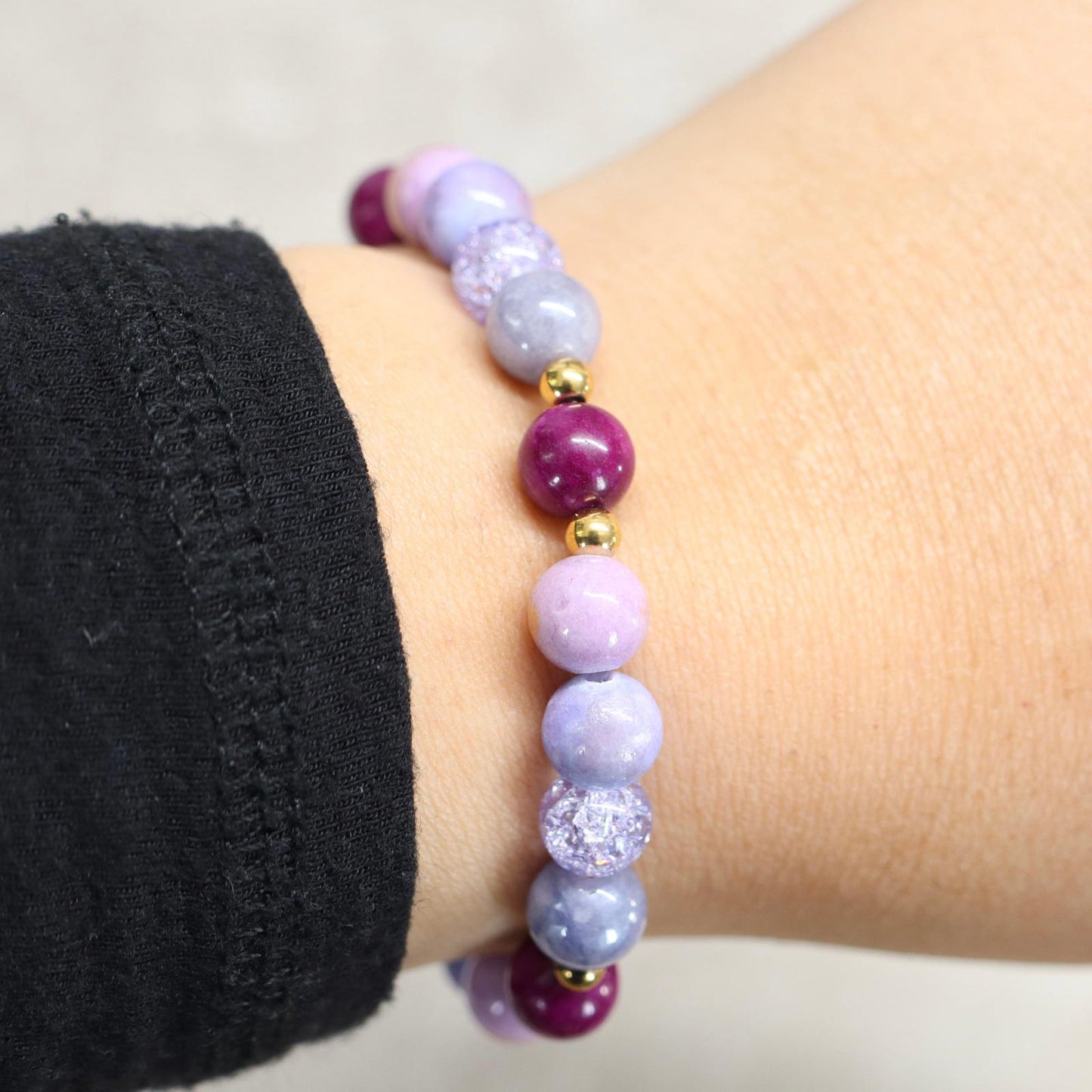 LAVENDER LUSH | Natuursteen armband mix | 8mm | Normal Fit