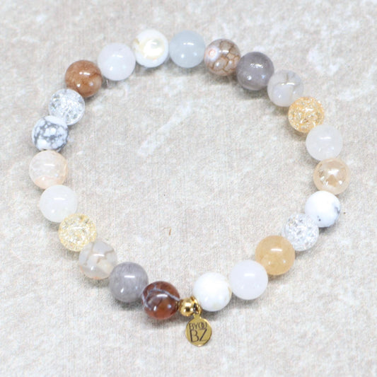 LAKE COMO | Natuursteen armband mix | 8mm | Normal Fit