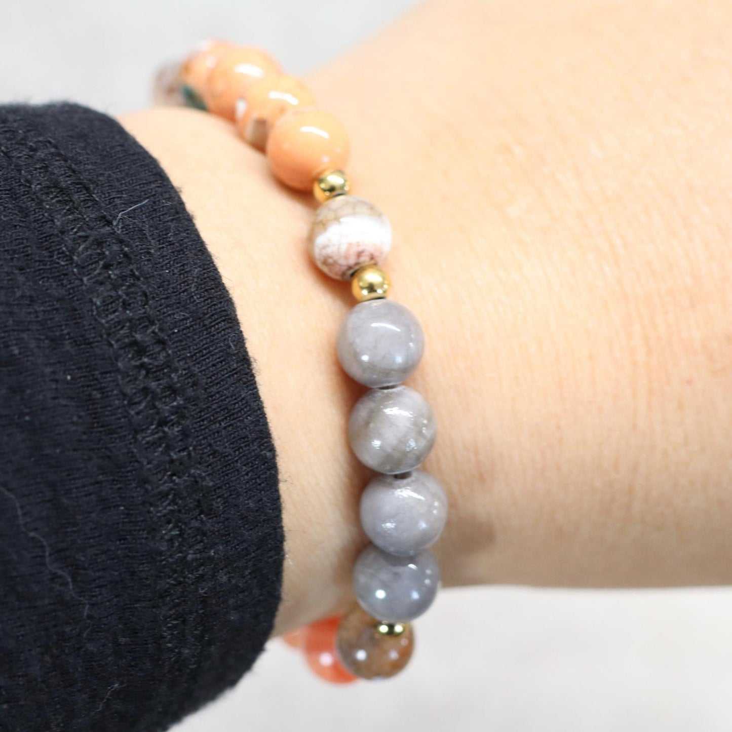 SEVILLA GLOW | Natuursteen armband mix | 8mm | Normal Fit