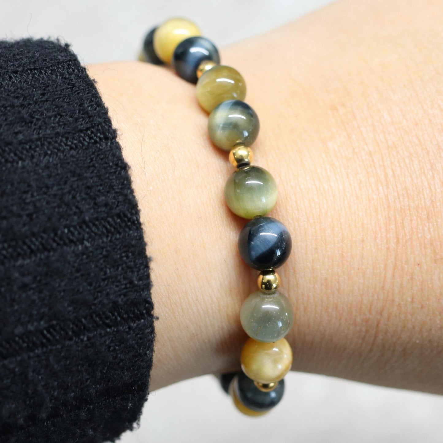GOLDEN LUXOR | Tijgeroog armband | 8mm | Normal Fit