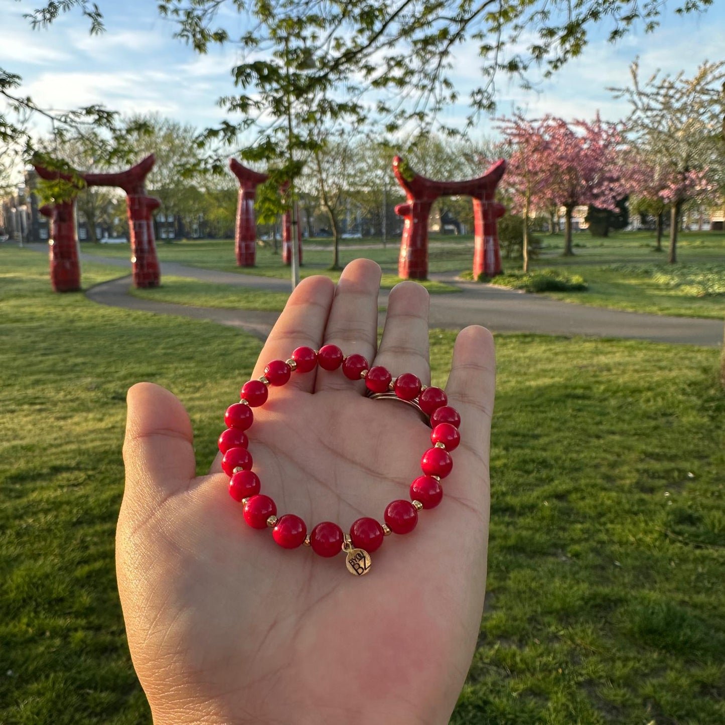 CIELO ROSSO | Jade armband | 8mm | Normal Fit