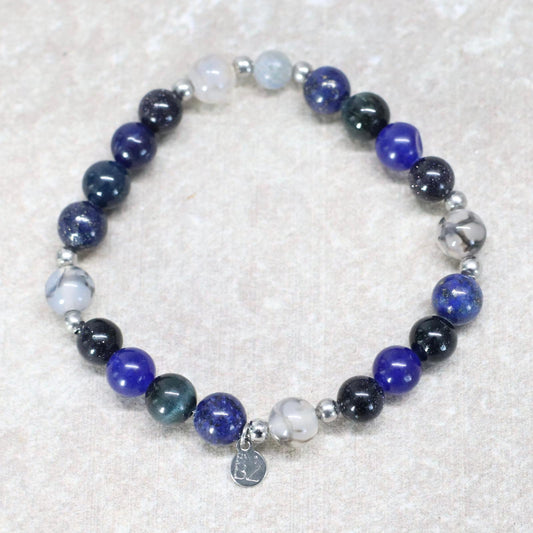CONCRETE NIGHTS | Natuursteen armband mix | 8mm | Normal Fit