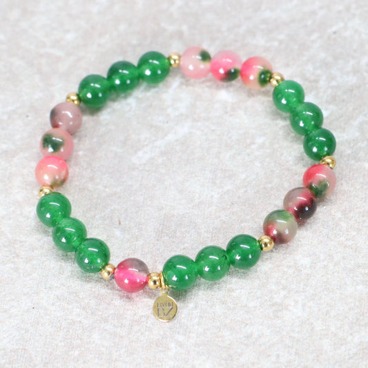 AMSTERDAM TULIP | Chalcedoon & agaat armband | 8mm | Normal Fit