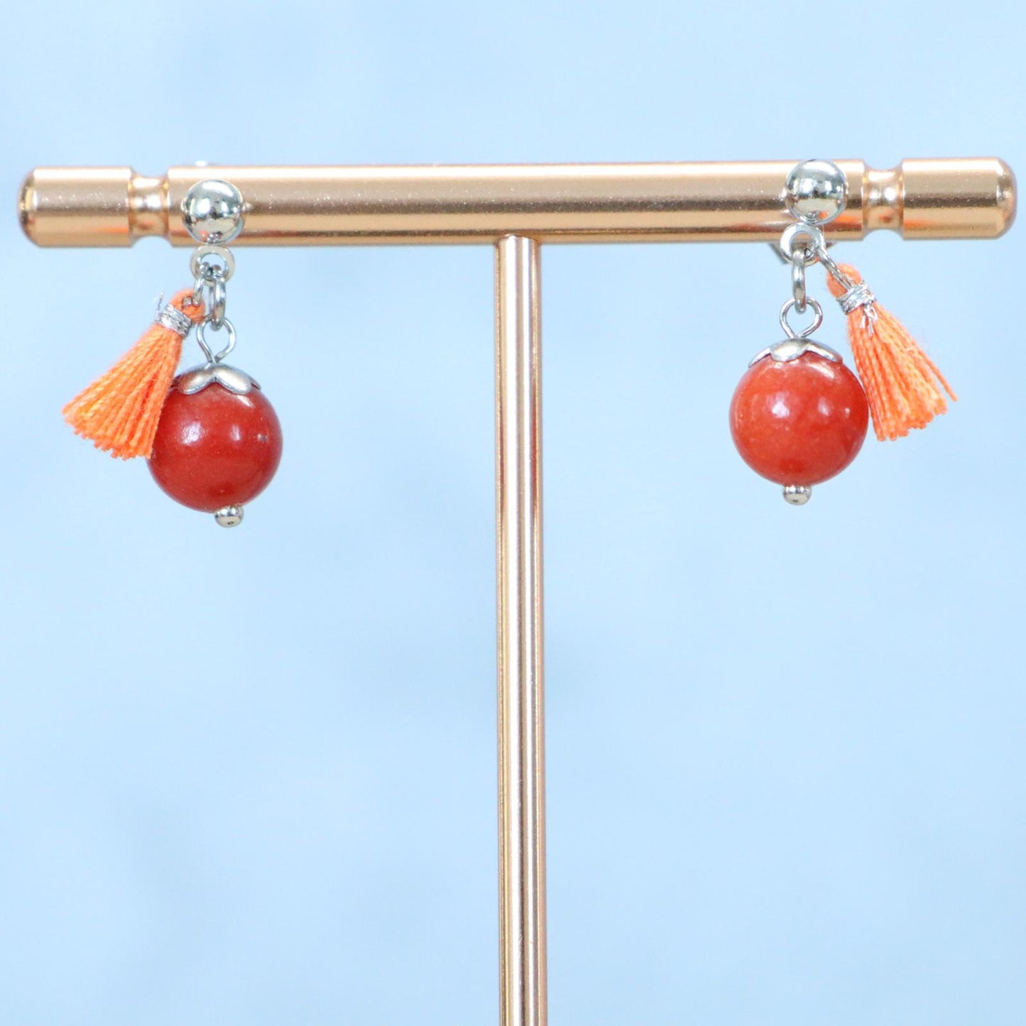 SUNSET POP | Oorbellen | oranje | chalcedoon | rvs