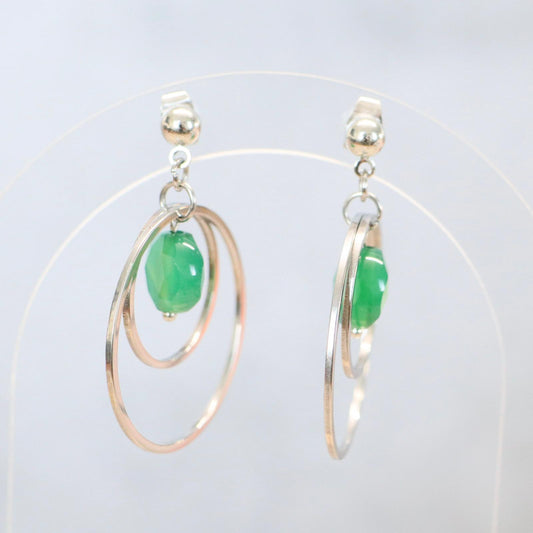 BALI VERDE | Oorbellen | Groen agaat
