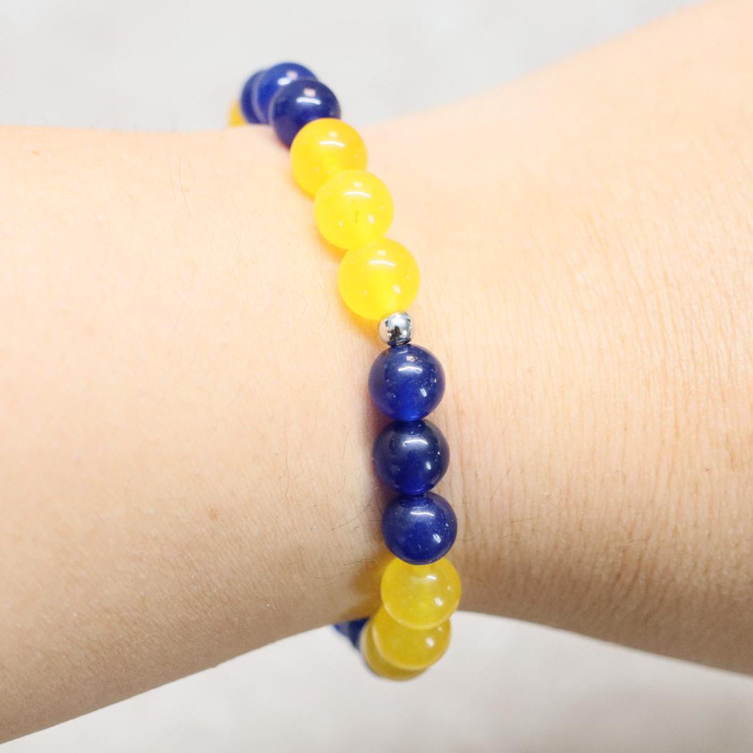 BLUE WAVE CURAÇAO | Chalcedoon armband | 8mm | Relaxed Fit