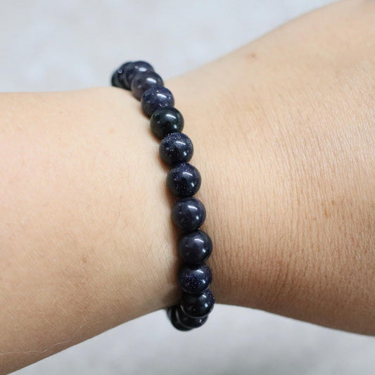 DEEP SPACE PALERMO | Blauw zandsteen armband | 8mm | Normal Fit